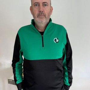 MW new team wear 1/4 zip Sports Top in Black and Emerald